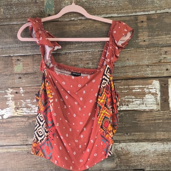 Torrid Orange Ruffled Asymmetrical Tank Top, Size 2 (L) - Picture 1 of 4